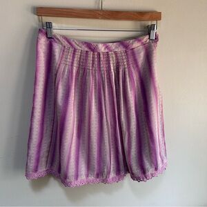 Free People.~ Ombre Striped Pink Purple Eyelet Skirt in size 8*